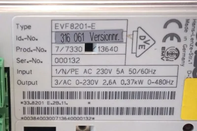 USED LENZE EVF8201-E INVERTER DRIVE EVF8201E