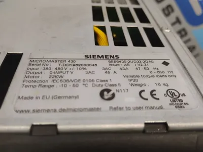 SIEMENS 6SE6430-2UD32-2DA0 General Purpose AC Drives | ESS Industrial Equipment Sales (6)