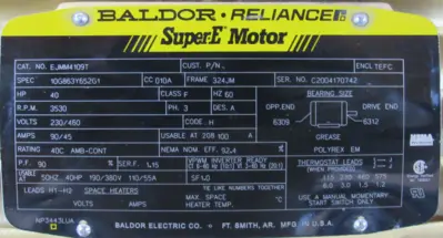 NEW BALDOR EJMM4109T MOTOR 40HP 3530 RPM 230/460V 324JM