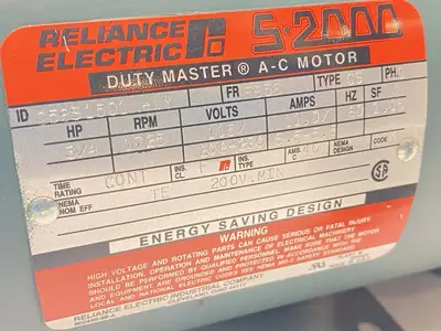 Used Reliance Electric AC Motor 3/4 HP 1725RPM 11.0/5.5A 115/208V A.C. Motors Michigan US | Maverick Industrial Sales #1391731