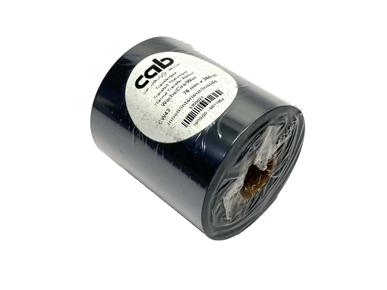 New | in-Stock CAB Black Thermal Transfer Wax Ribbon 76mm Width x 360m Length, CW43 Commercial Materials & Supplies Michigan US | Maverick Industrial Sales #1489524