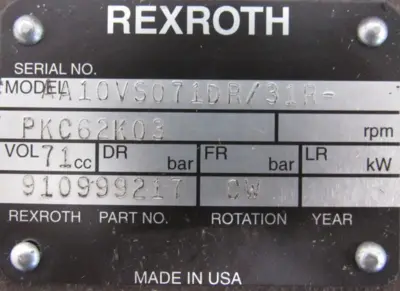 NEW REXROTH AA10VS071DR/31R-PKC62K03 HYDRAULIC PUMP 910999217