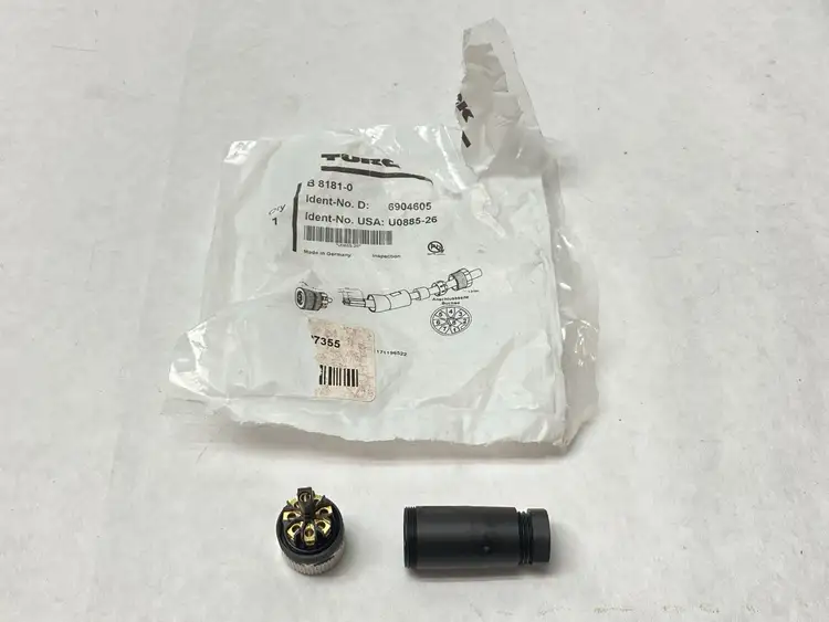 Used TURCK FIELD WIREABLE CONNECTOR FEMALE M12 8-PIN U0885-26 Connector Accessories Michigan US | Maverick Industrial Sales #1092696