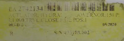 USED FLOWSERVE 2742134 ACTUATOR 3-15 PSI