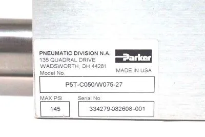NEW PARKER P5T-C050/W075-27 GUIDED CYLINDER P5TC050W07527