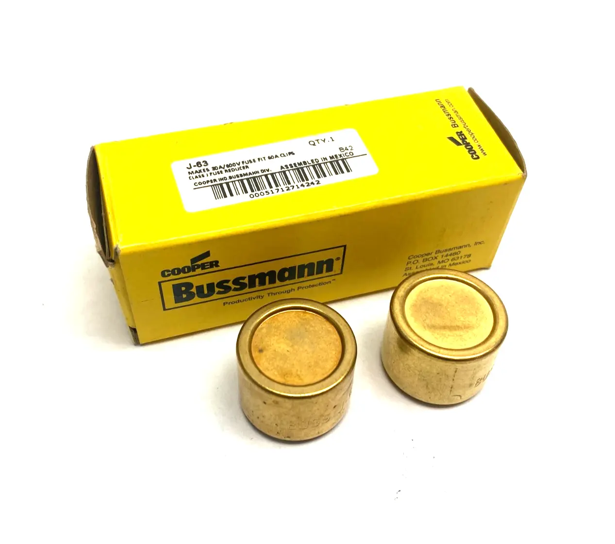 USED COOPER BUSSMANN FUSE REDUCER CLASS J, MAKES 30A/600V FUSE FIT 60A CLIPS