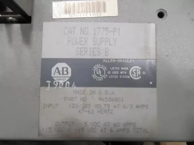 Allen Bradley 1775-P1 PLC-3 Power Supply Module Series B Used
