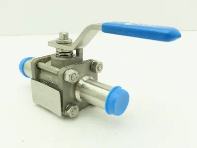 PBM SPH-C5B-A-A035 Stainless 316 Sanitary 3Pc Ball Valve 1/2" Butt Weld 900PSI