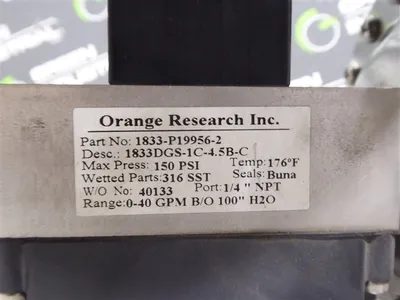 Orange Research Inc. 1833-P19956-2 GPM Differential Pressure Switch New