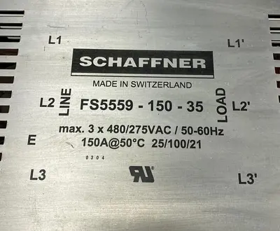 Used SCHAFFNER FS5559-150-35 Miscellaneous Equipment (Electrical & Power) | Surplus Asset Holdings #1198053