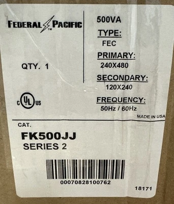 NEW Federal Pacific FK500JJ