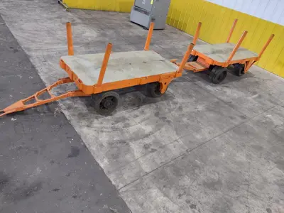(2) 72" X 36" A STREICH & BROS HEAVY DUTY FLAT BED TOW CARTS: STOCK #23688