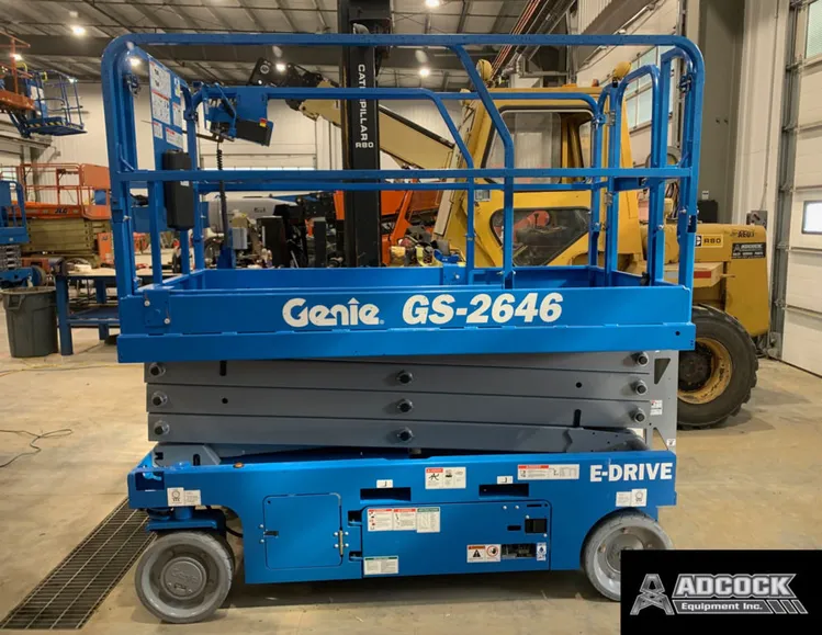 New | in-Stock 2026 GENIE GS-2646 E-DRIVE ELECTRIC SCISSOR LIFT Scissor Lifters Alberta CA | Adcock Equipment #1417621