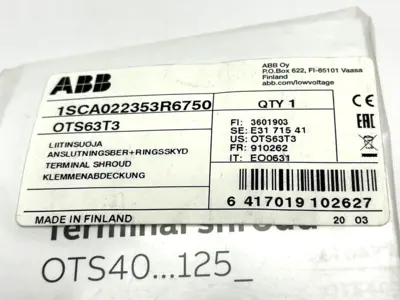 OTS63T3 | ABB  Terminal Shroud 1SCA022353R6750 - New
