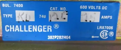 NEW CHALLENGER 74U-12E CONTACTOR TYPE KD 74U12E 240VDC