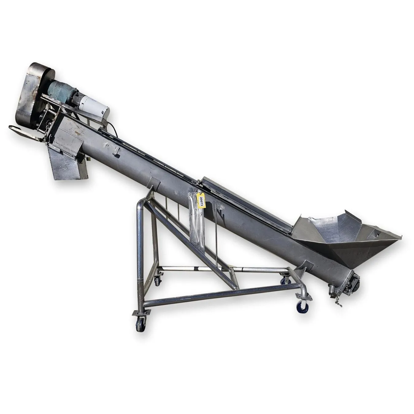 Used Stainless Steel Incline Screw Auger Conveyor 9" x 11'