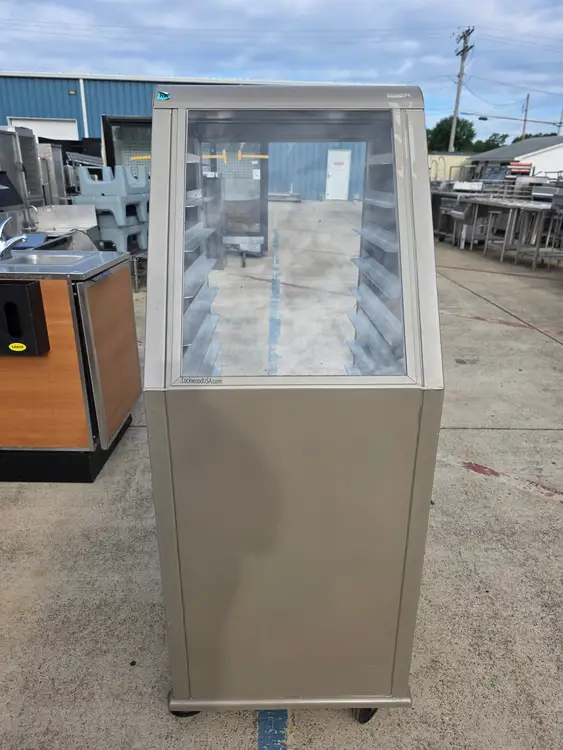 Used Lockwood Used Lockwood CA57-RR15-CD-S-L Mobile 15 Baking Sheet Enclosed Display - SS387 - RK Food Storage & Transportation Illinois US | Falcon Restaurant Supply #1373780