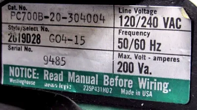 USED WESTINGHOUSE PC700B-20-304004 PROGRAMMABLE CONTROLLER PC700B20304004