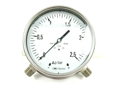 NEW BUAMER RRE054589 PRESSURE GAUGE 2.5 BAR MX7-A63.B18L/0751-0678