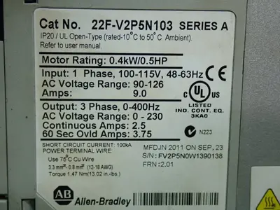 USED ALLEN BRADLEY 22FV2P5N103