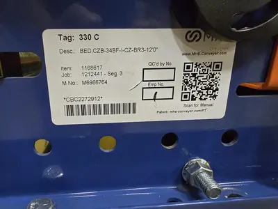 Used MHS ROLLER BED BELT CONVEYOR Belt Conveyors Wisconsin US | Packer City Sales #1301768