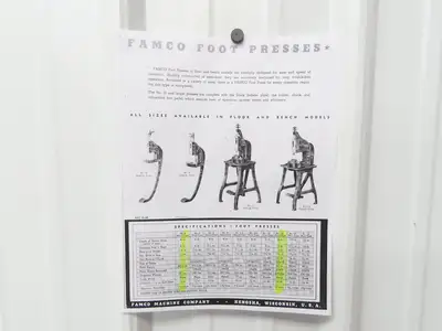 Famco 12 Punch Press 3 Ton Mechanical Kick Foot Pedal Cast Iron Size 12 Parol