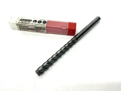 USED ACCUPRO SQUARE END MILL: 3/8" DIA, 3" LOC, 4 FLUTE, SOLID CARBIDE