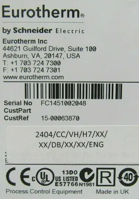 NEW EUROTHERM 2404/CC/VH/H7/XX/XX/DB/XX/XX/ENG CONTROL 2404CCVHH7XXXXDBXXXXENG