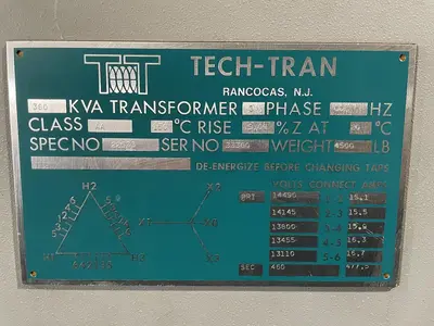 USED 2001 INDUCTOTHERM VIP POWER MELT 350-6CR POWER SUPPLY