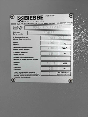 Used 2013 BIESSE ROVER A-S 1332 UTS CNC Routers California US | MachineryMax #1321458