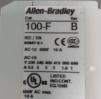 Allen Bradley 100-FA02 / B Contact Block Loc4D47