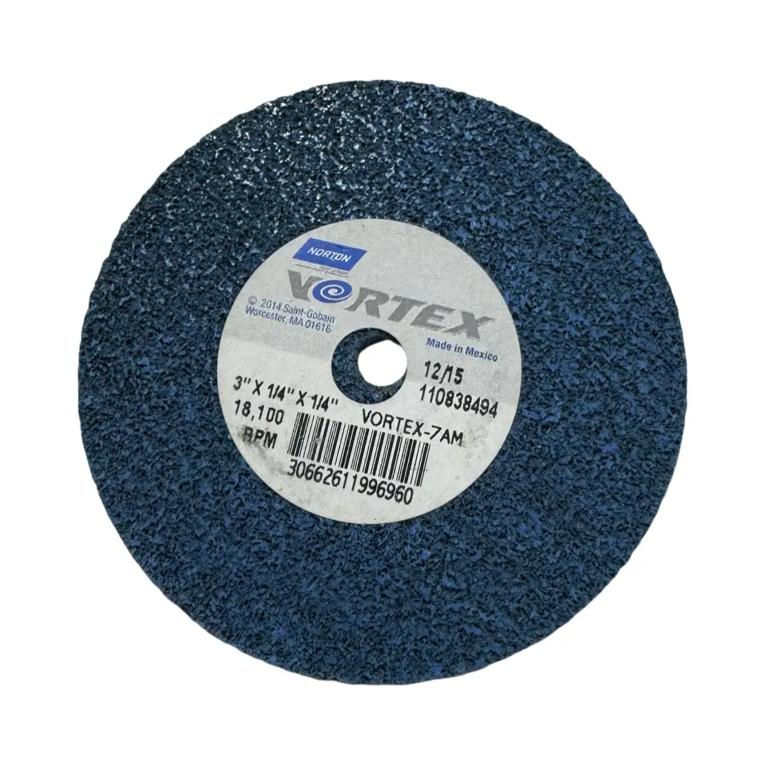 Norton VORTEX 3" x 1/4" x 1/4" Unitized Wheel Aluminum Oxide Medium Grade