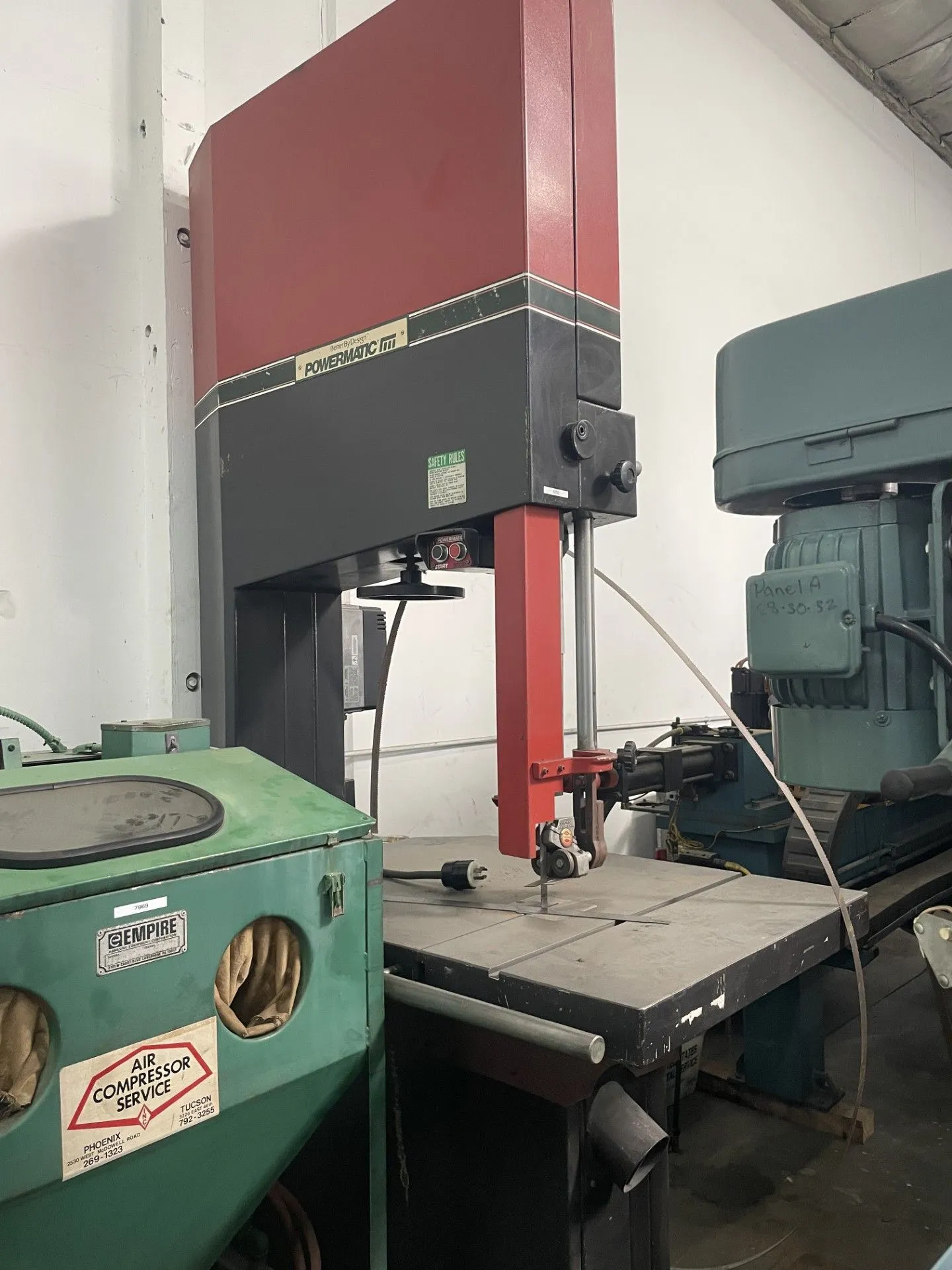 Used POWERMATIC BW900 Vertical Band Saws California US | Wheeler Machinery Sales #8587