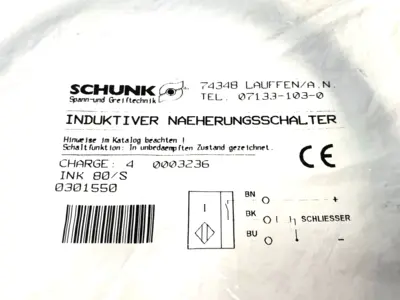 0301550 | Schunk  Inductive Proximity Switch INK 80/S - New