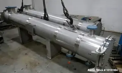 Used Paget 316L Stainless Steel Shell & Tube Heat Exchanger – 564 Sq. Ft., Horizontal