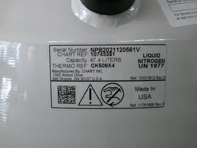 Thermo Scientific BioCane 47 L Liquid Nitrogen LN2 Dewar Cryo Storage w/Racks
