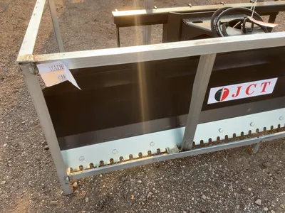 New JCT 84” Plow Blade Skid Steer Attachment, Universal Quick Attach, Hydraulic Angle, Spring Trip, ...