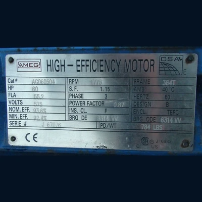 AMEG 60 hp Electric Motor