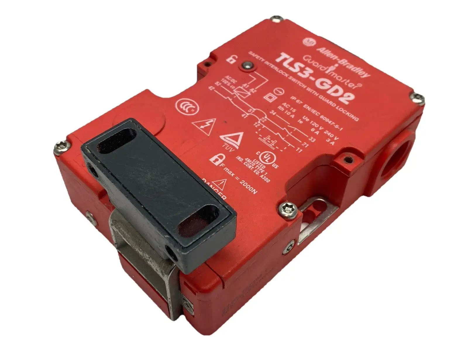 USED ALLEN-BRADLEY SER C SAFETY INTERLOCK SWITCH TLS3-GD2 10A 24V W/ KEY