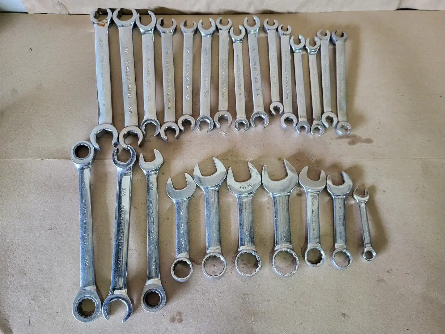 Open Wrench Set (15pcs) and Stubby Combination Wrench Set (10pcs)