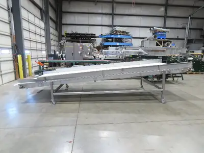 70"x 16' 9" Stainless Portable Incline Conveyor Mattop Belt Food Grade *No Drive