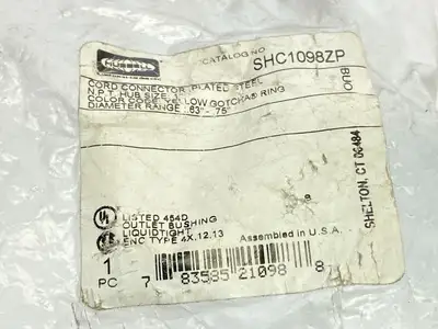 NEW HUBBELL KELLEMS 1" CORD CONNECTOR 0.63-0.75"