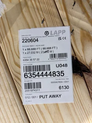 220604 | LAPP  Cable OLFLEX TRAY II 4G16 6/4C 88 FT 4C 6 AWG Black - New Other