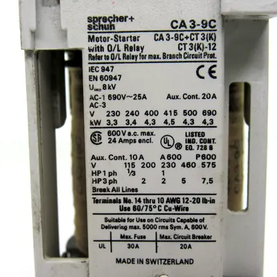 USED SPRECHER+SCHUH CA 3-9C-01