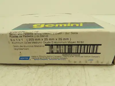 Norton Gemini 6A091 8x1x1" Bench & Pedestal Grinding Wheel Medium 60/80