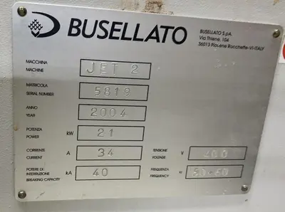 BUSELLATO JET 2 CNC MACHINE CENTER