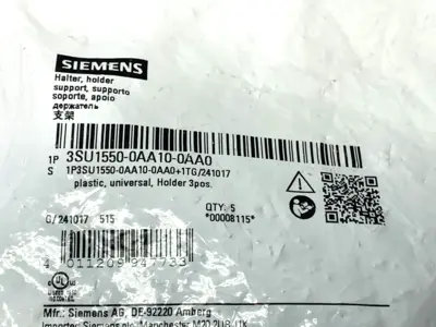 New | in-Stock Siemens Holder, Universal, 3-Fold, Plastic/Metal LOT OF 3 Switch Parts Michigan US | Maverick Industrial Sales #1391409