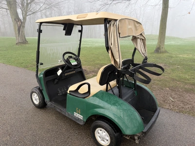 (1) 2017 E-Z-Go golf cart with a Kawasaki gas engine, model 625111G01, includes canopy, ball cover, ...