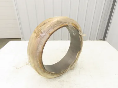 Super Solid 15x4x11-1/4 Forklift Tire Smooth Solid Press-on White Non-Marking