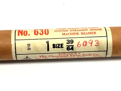 630 | Cleveland Twist Drill  39/69" Straight Fluted Straight Shank Machine Reamer - New